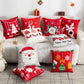 Christmas Pillow Cover Decorative Santa Claus Cartoon Printed Embroidered Pillow Cushion Cover Home Sofa Xmas Cushion Cover