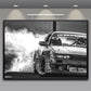 CAR CAR ESTILO INDUSTRIAL Drift JDM Estado neumáticos Fumo Póster Impresión Pintura Arte de la pared Imagen para decoración de la sala del hogar