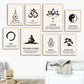 Zen Symbols & Meaning Wall Art Canvas Painting Meditation Mindful Art Poster Spiritual Abstract Print for Living Room Home Decor