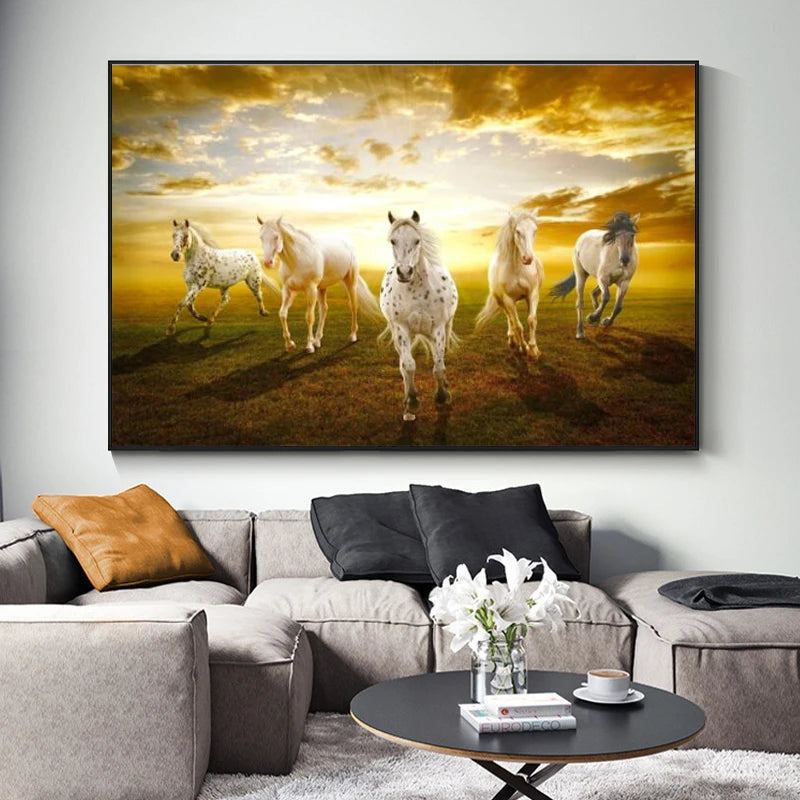 Animal Steed Canvas Painting Wall Art Posters en Prints Wild Horse Running Picture Cuadros Home Decoration Room Modern Decor