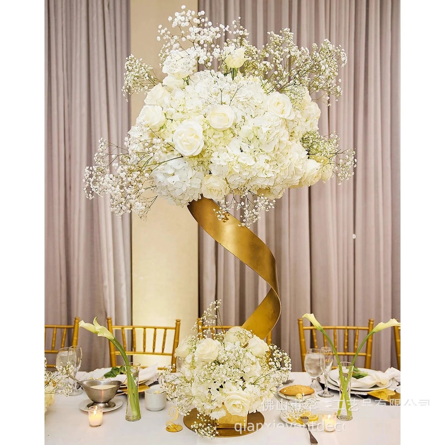 5/10PCS Gold Flower Road Lead Metal Wedding Table Centerpieces Flower Stand Flower Vase Event Party Home Hotel Decoration