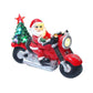 Lighted Christmas Inflatable Santa Claus On Motorcycle 7" Luminous Funny Santa Figurines for New Year Xmas Gift Indoor