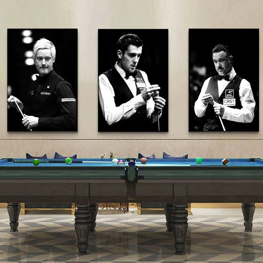 Snooker billar de billar pósters e imprime lienzo blanco y negro pintura arte de arte de pared fotos fotos billar billar chambre