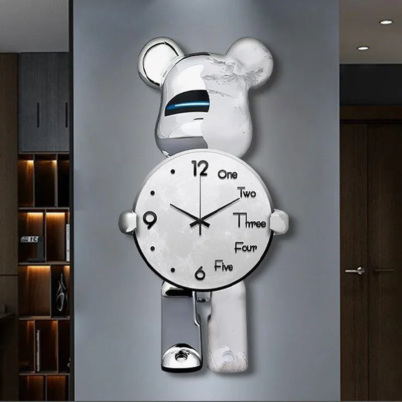 Relógios de parede de Bearbrick criativos Relógio de parede de urso criativo Relógio de parede Bearbrick CLOCK de parede sala de estar de luxo Decoração Presentes de aniversário