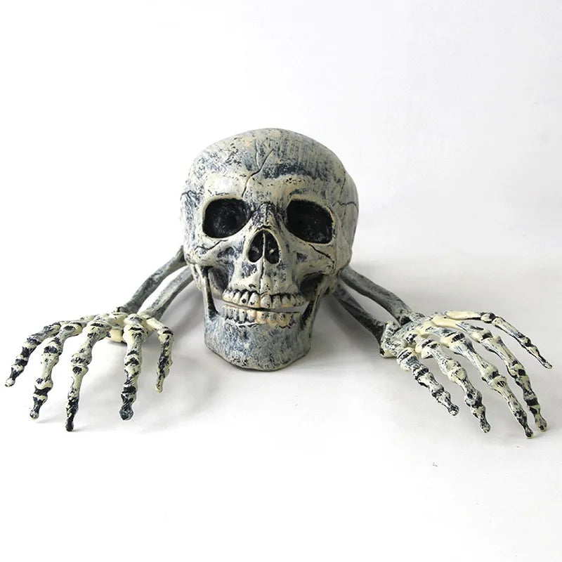 Halloween Decoration Scary Skull Skeleton Hand Bone Realistic Skull Pile Yard Lawn Pile Garden Cemetery Home Decor