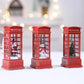 1Pc Christmas Light-Up Maroon Phone Booth With Santa Decorative Christmas Themed Snow Globe Led Light For ChristmasDecorative