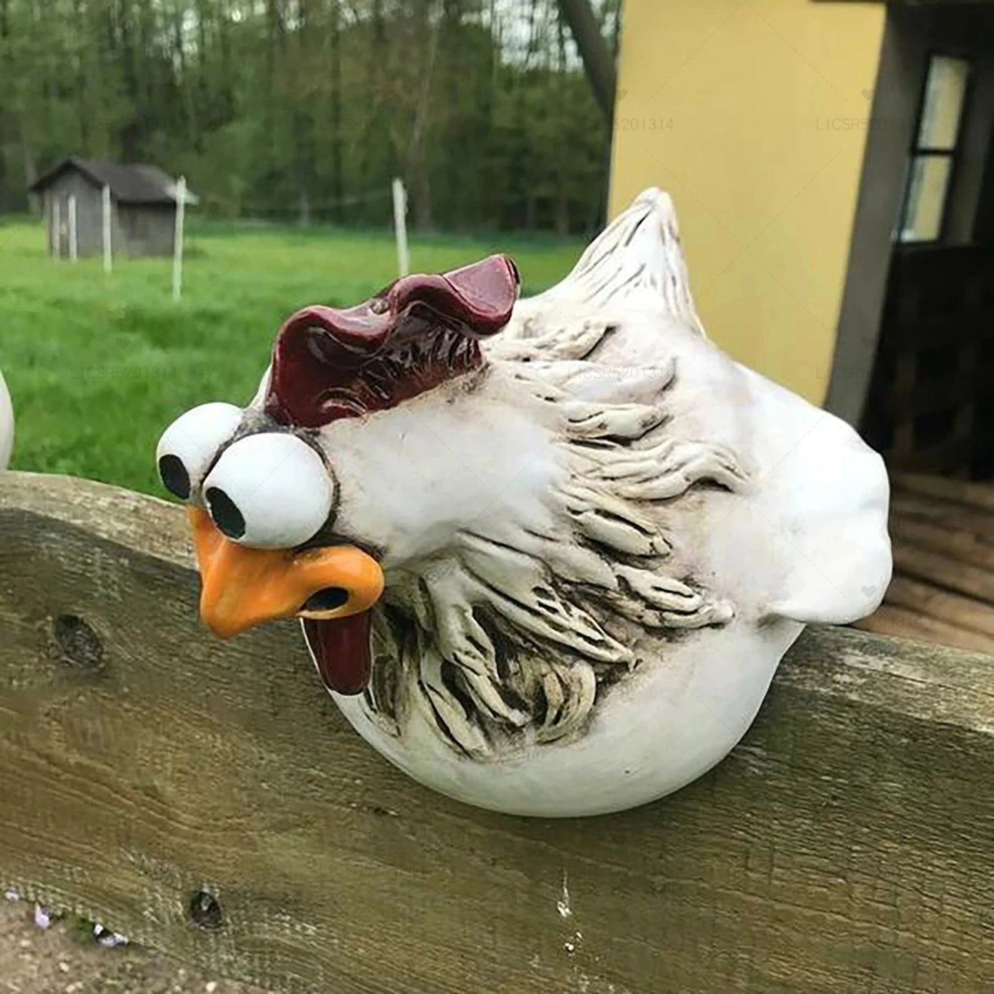 Grappige kippenhek decor beelden hars tuin boerderij kip kip kip sculpture kunst ambachtelijke binnenplaats huisverwarming huizendecoratie