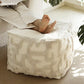 Fabric Footstool Ottoman Lazy Sofa Pouf Cushion Pillowcase Three Dimensional Geometric Relief Embroidery Sitting Pier PuTuan