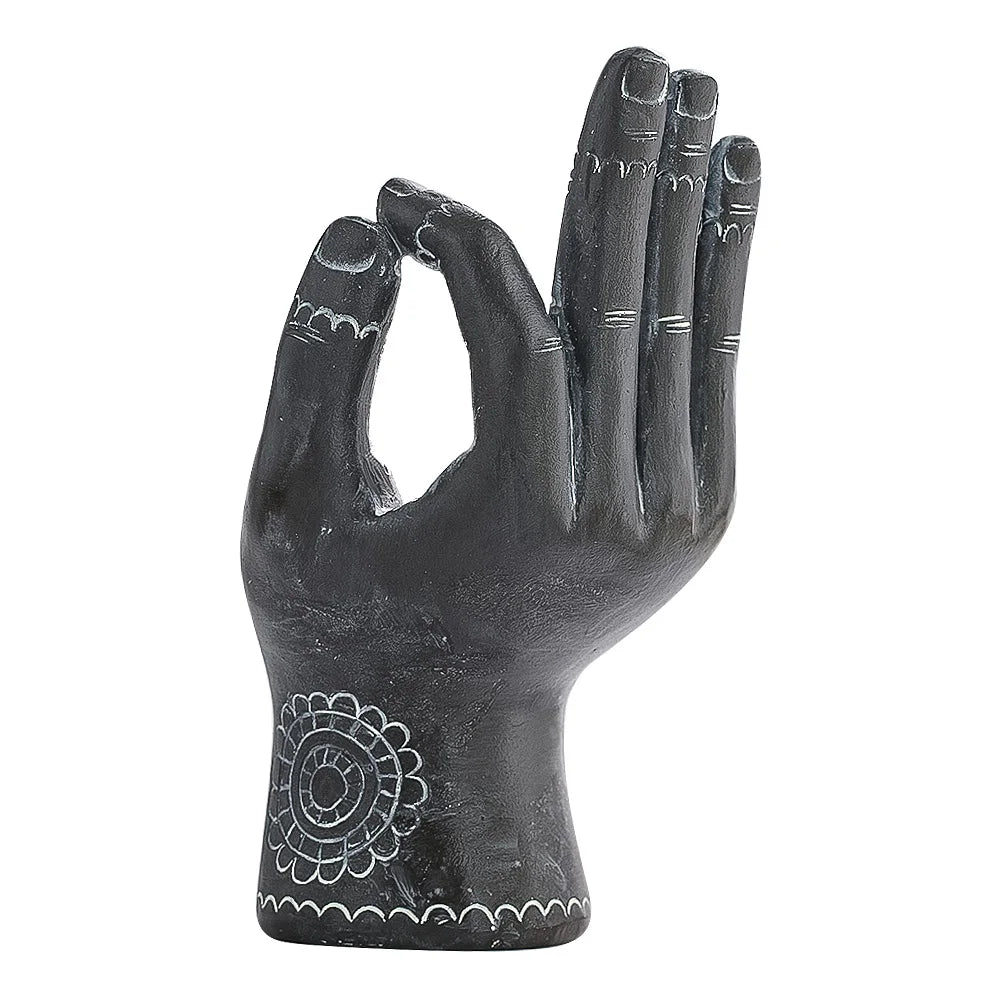 Buda Hand Tea Lighth Holder Housendlellight Dinner Decoration Arm Arm estátua de estátua de vela curando Soul Zen Ornament