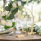 1pcs Gold Metal Flowers Hoop with Place Card Holder Wedding Table Centerpiece Decoration Christmas DIY Wreath Garland Decor