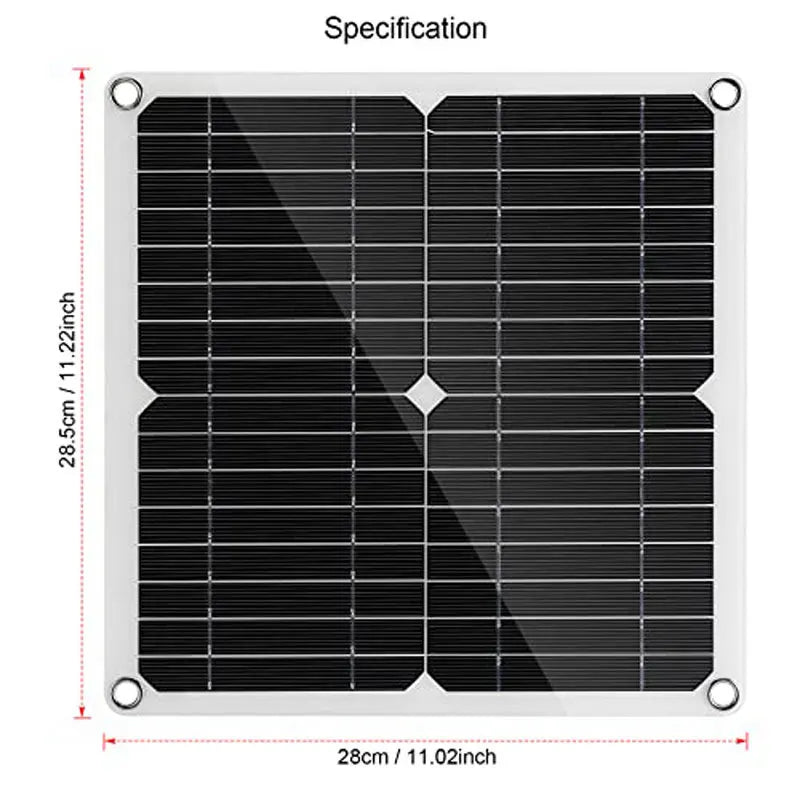 500W Solarpanel angetriebener Lüfter 10 -Zoll -Lüftungslüfter für Haustier Geflügelhaus Gewächshaus RV Dach Solar Abgase