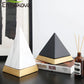 ERMAKOVA Ceramic Pyramid Sculpture Ornaments Creative White Porcelain Marble Statue Crafts Living Room Home Study Decoration