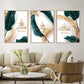 Caligrafia araba islamica Allahu Akbar Gold Green Leaf Poster Arte Wall Art dipinta Immagini Stampa DECI