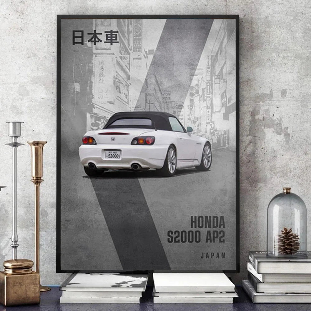 MODERNA WALL ART HONDA S2000 JDM MAZDA RX-7 Poster stampabile, auto, Nissan 200sx S13, Poster per casa Toyota Supra Canvas