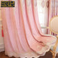 European High-end Chenille Curtains for Living Room Bedroom Window Valance Embroidery Fresh Pink Decor Custom Elegant Lace Tulle