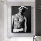 Rapper Tupac Poster Hip Hop Sänger 2pac Canvas Print Gemälde Rap Legende Schwarz -Weiß -Wandkunst Bilder Hauszimmer Dekoration