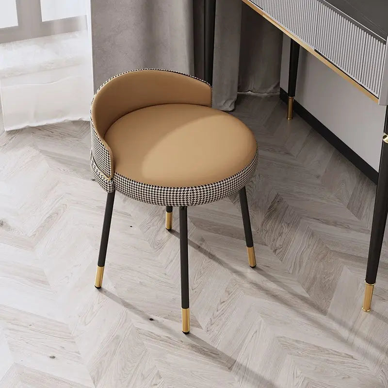 Banc de maquillage de luxe léger Chaise de vanité moderne simple dossier de siège souple