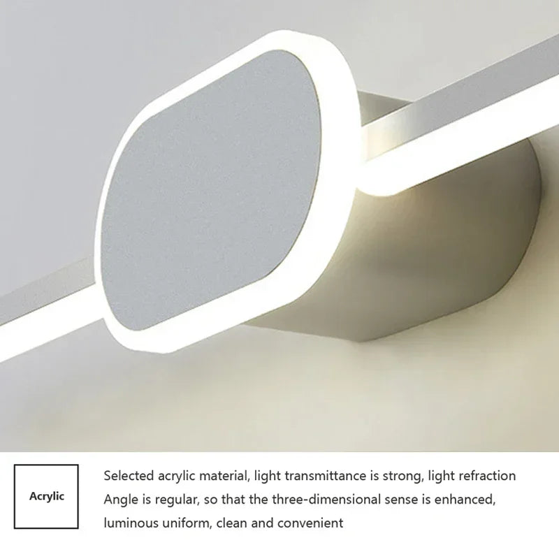 Lampada a parete a LED moderna per soggiorno sfondo da letto per comodino luci da bagno specchio da bagno appunti di illuminazione interno